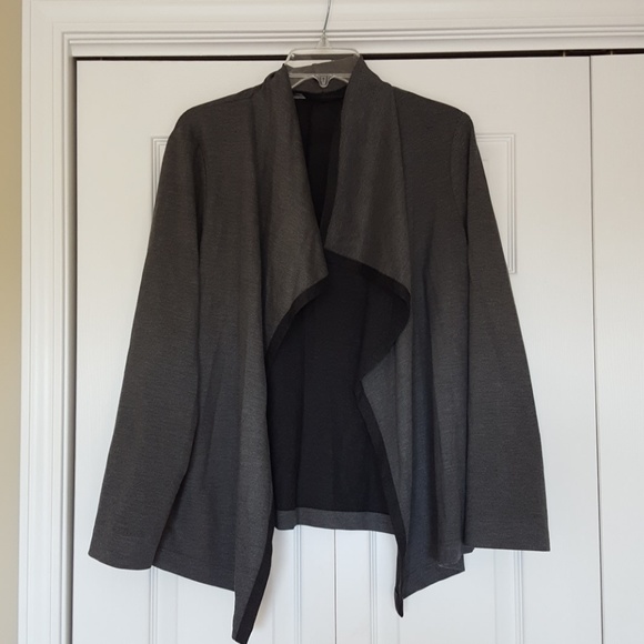 Tavora gray waterfall cardigan sweater size 14 - Picture 1 of 4